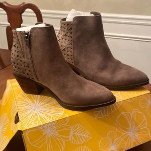 Yellow Box Taupe Ankle Booties with Cutout Design
